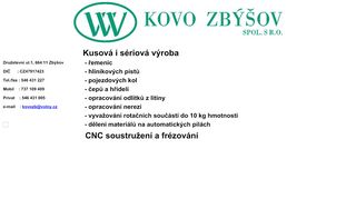 Zobrazit webové stránky KOVO ZBÝŠOV, spol. s r.o.