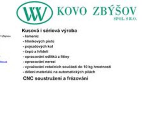 KOVO ZBÝŠOV, spol. s r.o.
