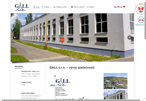 Webové stránky GALL s.r.o., Kosmonosy