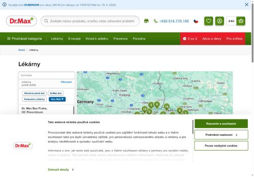 Zobrazit webové stránky Lékárna Dr. Max Moravské Budějovice