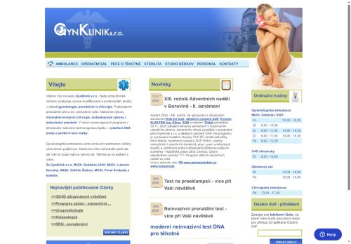 Zobrazit webové stránky Gynklinik s.r.o. - MUDr. Soběslav Uhlíř