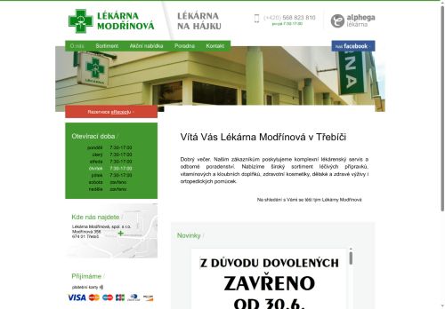 Zobrazit webové stránky Lékárna Modřínová
