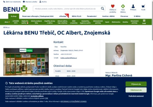 Zobrazit webové stránky Lékárna Benu Třebíč
