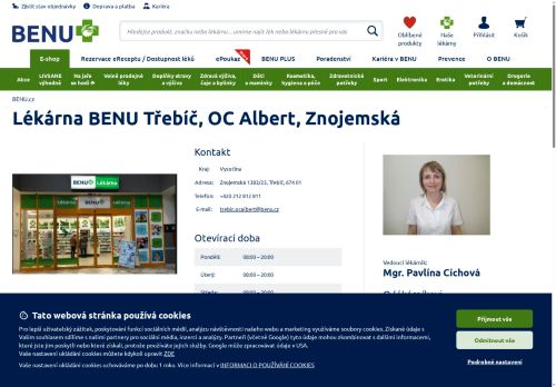Zobrazit webové stránky Lékárna Benu Třebíč