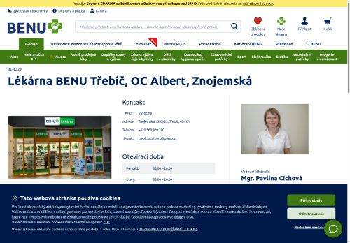 Zobrazit webové stránky Lékárna Benu Třebíč