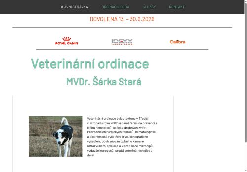 Zobrazit webové stránky Veterinární ordinace - MVDr. Šárka Stará