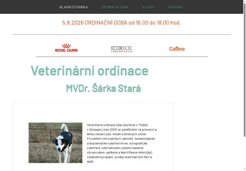 Zobrazit webové stránky Veterinární ordinace - MVDr. Šárka Stará