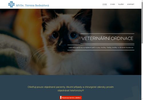 Zobrazit webové stránky Veterinární ambulance - MVDr. Tereza Bednářová