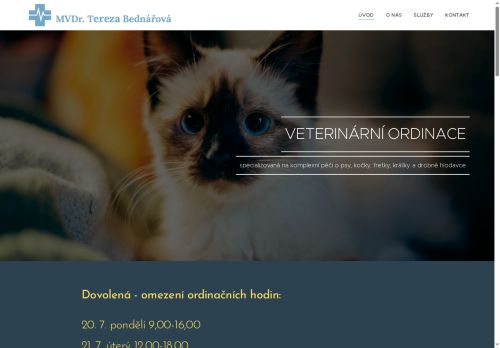 Zobrazit webové stránky Veterinární ambulance - MVDr. Tereza Bednářová