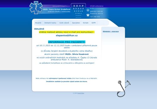 Zobrazit webové stránky Praktický lékař - MUDr. Petra Procházková