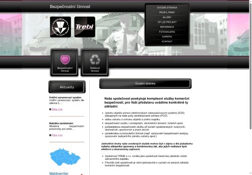 Webové stránky TREBI s.r.o., Velké Meziříčí