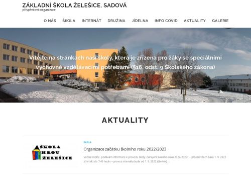 Webové stránky Základní škola Želešice, Sadová, příspěvková organizace, Želešice