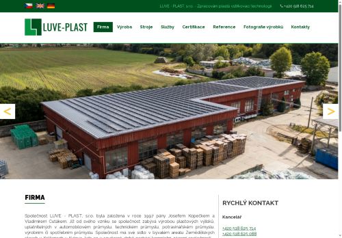 Webové stránky LUVE - PLAST, s.r.o., Kelčany