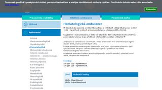 Zobrazit webové stránky Hematologická ambulance - MUDr. Klímová, MUDr. Meluzínová, MUDr. Klincová