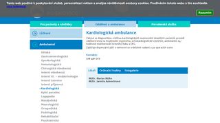Zobrazit webové stránky Kardiologická ambulance - MUDr. Marian Mičko, MUDr. Jarmila Aubrechtová