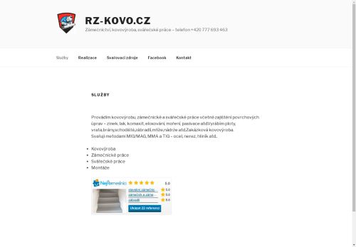 Zobrazit webové stránky Zámečnictví, kovovýroba RZ KOVO