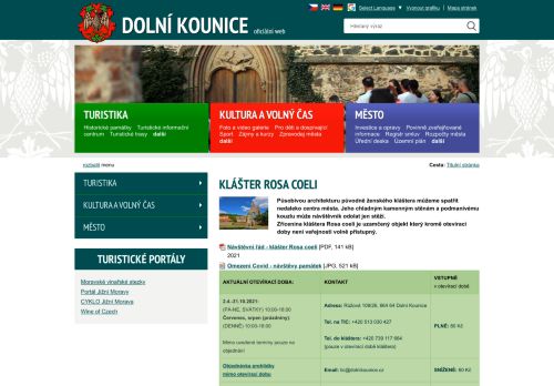 Zobrazit webové stránky Klášter Rosa Coeli v Dolních Kounicích