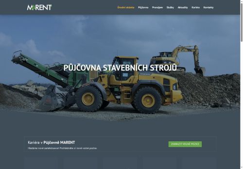 Půjčovna MARENT s. r. o. nabízí práci na pozici Údržbář strojů v obci Plzeň