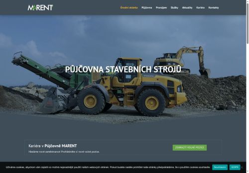 Webové stránky Půjčovna MARENT s. r. o., Plzeň
