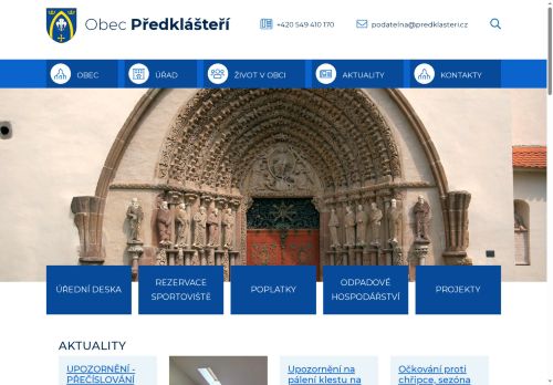 Zobrazit webové stránky Obecní úřad Předklášteří