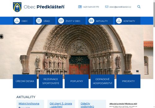 Zobrazit webové stránky Obecní úřad Předklášteří