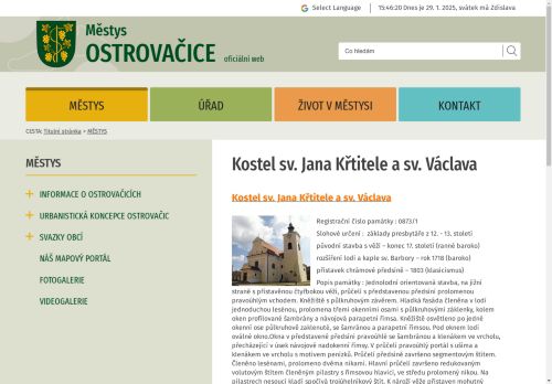 Zobrazit webové stránky Kostel sv. Jana Křtitele a sv. Václava