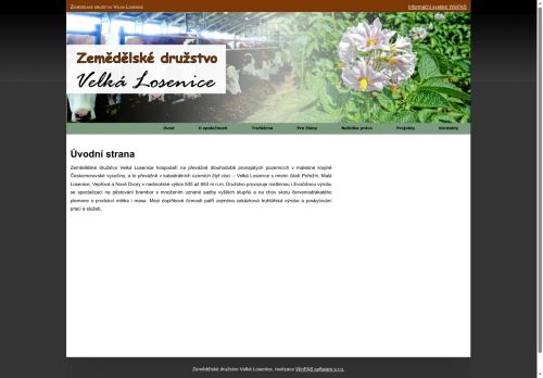 Webové stránky Zemědělské družstvo Velká Losenice, Nové Dvory