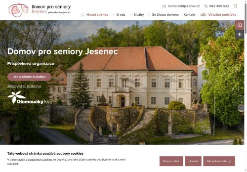 Webové stránky Domov pro seniory Jesenec, příspěvková organizace, Jesenec