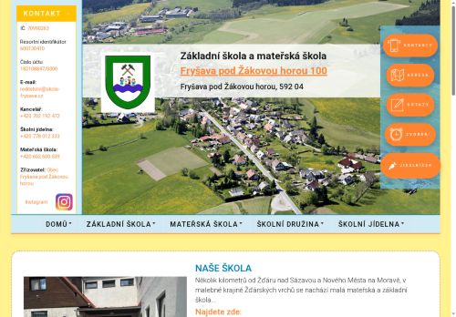 Webové stránky Základní škola a mateřská škola Fryšava pod Žákovou horou, příspěvková organizace, Fryšava pod Žákovou horou