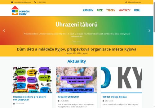 Zobrazit webové stránky Dům dětí a mládeže Kyjov, příspěvková organizace města Kyjova