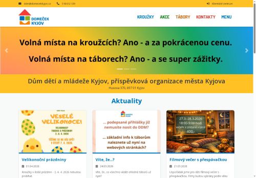Zobrazit webové stránky Dům dětí a mládeže Kyjov, příspěvková organizace města Kyjova