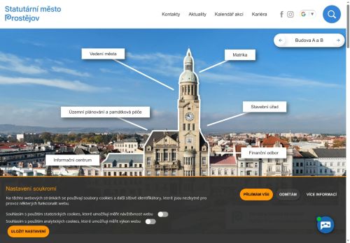 Webové stránky Statutární město Prostějov, Prostějov