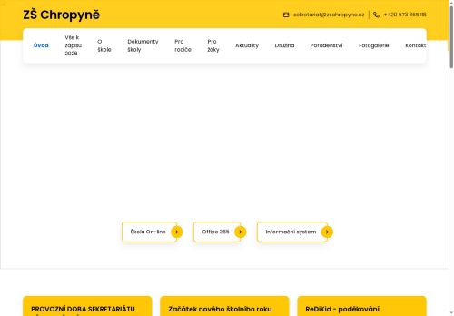 Webové stránky Základní škola Chropyně, okres Kroměříž, příspěvková organizace, Chropyně