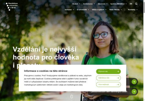 Webové stránky Mendelova univerzita v Brně, Lednice