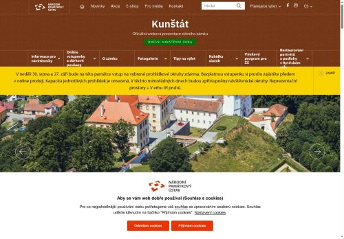 Zobrazit webové stránky Zámek Kunštát