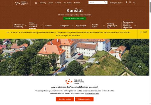 Zobrazit webové stránky Zámek Kunštát