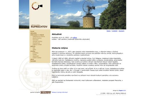 Zobrazit webové stránky Větrný mlýn v Ruprechtově s Halladayovou turbínou