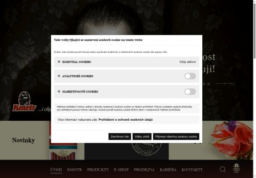 Webové stránky KMOTR - Masna Kroměříž a.s., Kroměříž