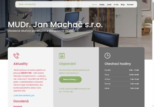 Zobrazit webové stránky Praktický lékař - MUDr. Jan Machač