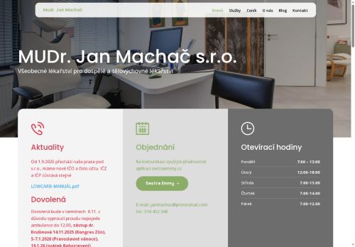 Zobrazit webové stránky Praktický lékař - MUDr. Jan Machač