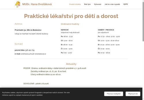 Zobrazit webové stránky Pediatrie - MUDr. Hana Dvořáková