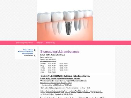 Stomatologie - MUDr. Tatiana Kutlíková