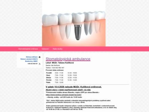 Stomatologie - MUDr. Tatiana Kutlíková