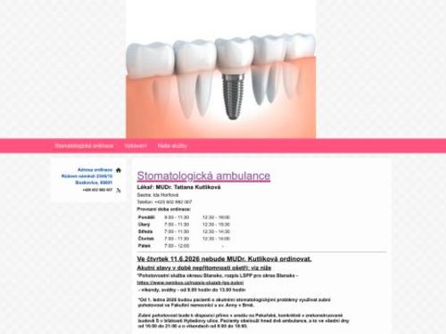Stomatologie - MUDr. Tatiana Kutlíková