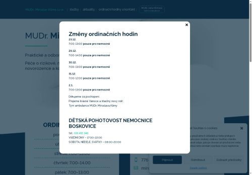 Zobrazit webové stránky Pediatrie - MUDr. Miroslav Klíma