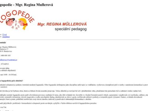 Logopedická poradna - Mgr. Regina Müllerová (speciální pedagog)