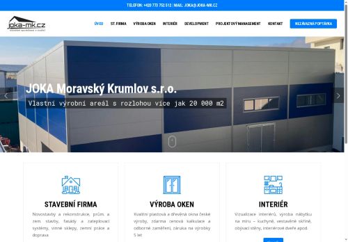Webové stránky JOKA Moravský Krumlov, s.r.o., Skalice