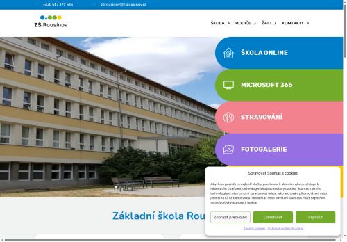 Webové stránky Základní škola Rousínov, okres Vyškov, Rousínov