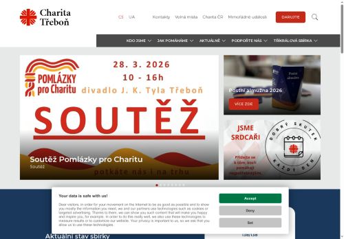 Webové stránky Charita Třeboň, Třeboň