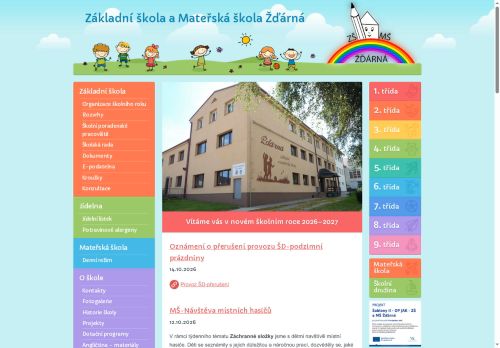 Zobrazit webové stránky Základní škola a Mateřská škola Žďárná